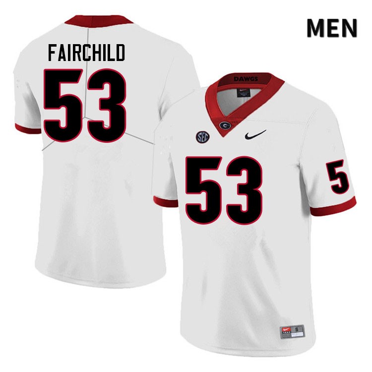 Georgia Bulldogs Men's Dylan Fairchild #53 White Stitched College UGA Football Jersey 23NJ013RX